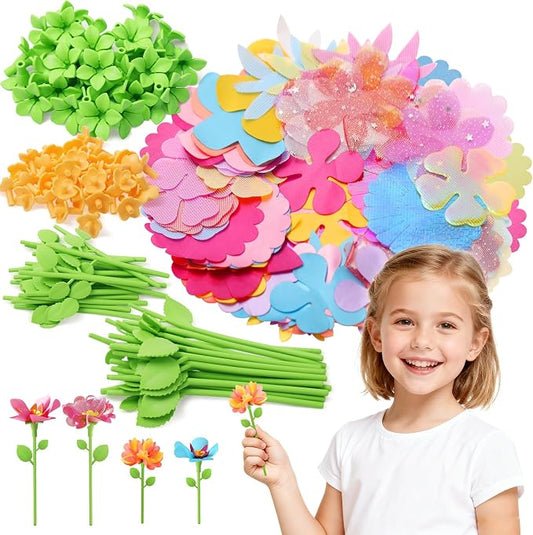 Kufanda DIY Fabric Flower Bouquets Toys Accessories Can Make 36 Flowers, DIY Arts & Crafts Toy Parts