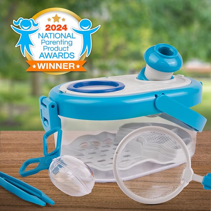 National Geographic Butterfly Growing and Bug Catcher Kit for Kids | Butterfly Habitat, Voucher for 5 Caterpillars, Magnified Bug Habitat, Catching Tools, Metamorphosis Science, Outdoor Learning