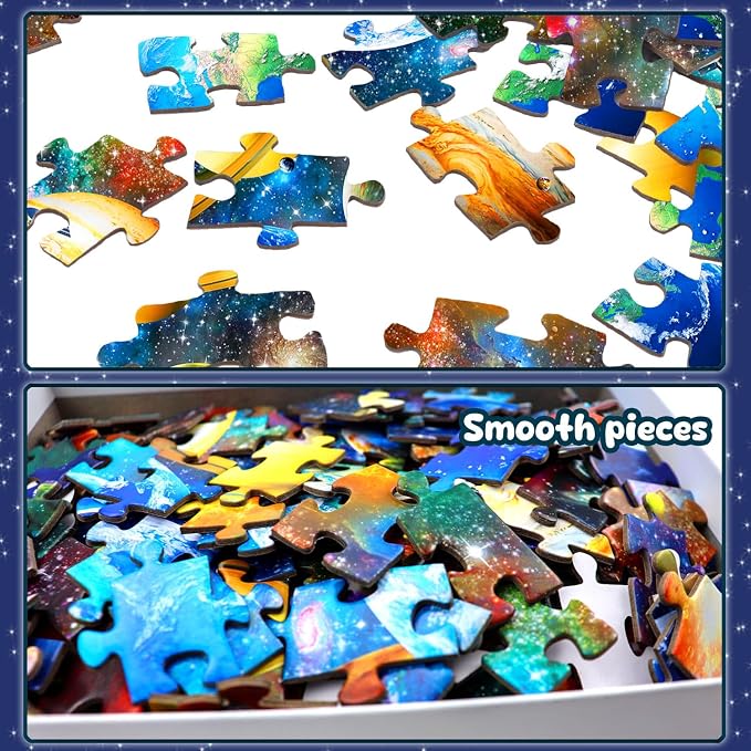 Puzzles for Kids Ages 6-8 8-10 Year Old - 200 Piece Solar System Planets | Educational Space Learning Toys Jigsaw Puzzles for 6 7 8 9 10 11 12 Years Old Boys and Girls.Birthday and Holiday Gifts