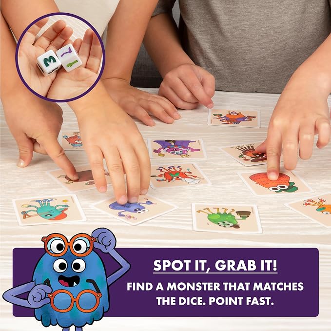 Exploding Kittens Monster Match, 2-6 Players, Ages 4+ Kids Matching Game | Roll dice, match monsters, and spot the right cards in this quick kids game that builds counting and pattern skills.