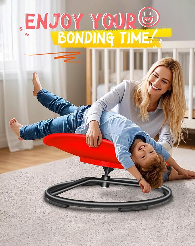 FERUERW Spinning Chair for Autistic Kids, Autism Sensory Products | Sensory Toy Gifts for Children with ADHD/Autism, 220LBS Weight Capacity, Training Body Coordination, 3+ Years (Red)