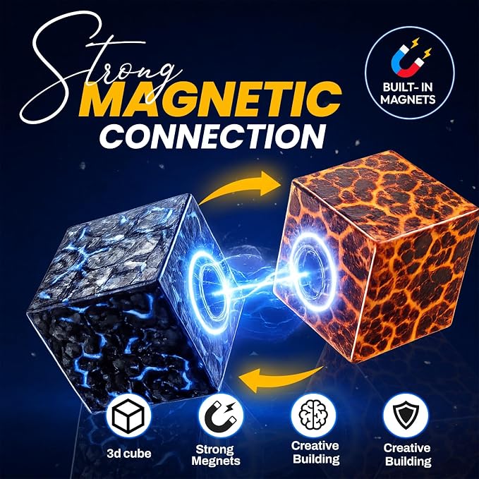 200PCS Magnetic Building Blocks for Kids Ages 3+ - STEM Lava Magnet Cubes Educational Set, Montessori Sensory Learning Toys for Boys & Girls, Indoor Outdoor Kids Birthday Gift.