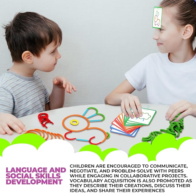 puzgic Stem Kids Toys for Creative Learning Building Educational Resources Kids Toy for Preschool and Kindergarten 3 4 5 6 Years Old Boys and Girls Brain Teaser Smart Sticks Toys