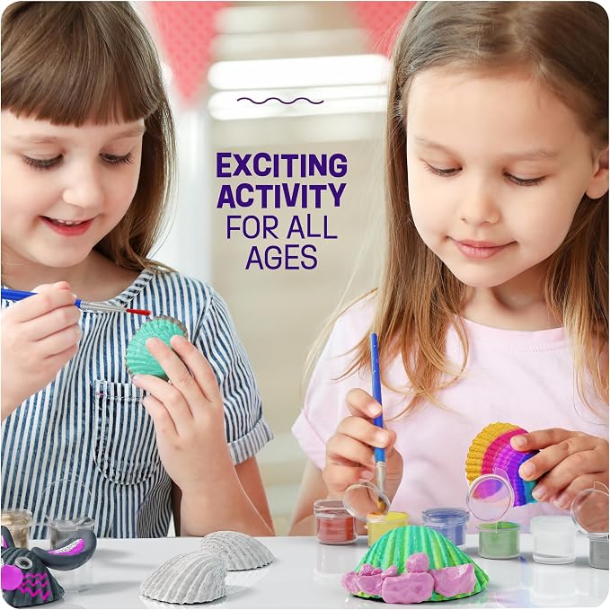 Shell Painting Craft Kit for Kids - Craft Activities Kits - Arts & Crafts | Gifts for Boys and Girls Ages 6-8, 8-12 Years Old - Creative Art Activity Gift - Toys for Age 6 7 8 9 10 11 12 Year Old