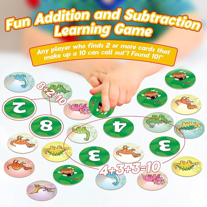 Aizweb Math Games for Kids,Addition & Subtraction Games,Educational Learning Games for Boys and Girls Ages 4 5 6,Counting Homeschool Classroom Travel Indoor Outdoor
