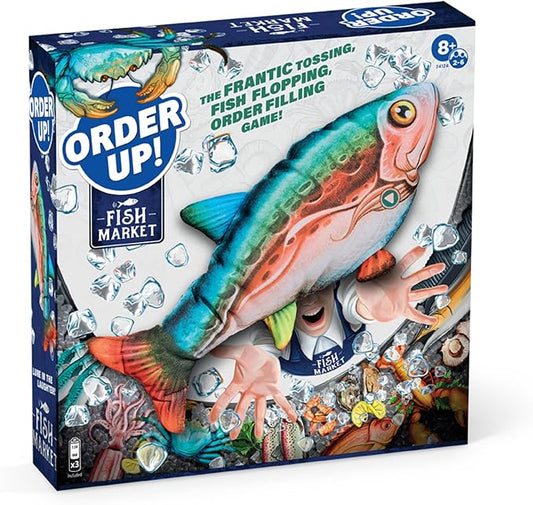 Order Up Fish Market Card Game - Fun Cooperative Family Board Game for Kids 8+, Fast Action Game Night