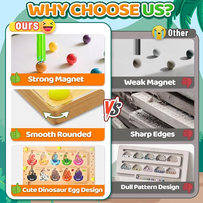 Busy Board Travel toys for Toddlers Kids, Montessori Toys Magnetic Color and Number Maze Puzzle, Dinosaur Learning Education Toys for Fine Motor Skills,Airplane Car Travel Activities Essential (Small)