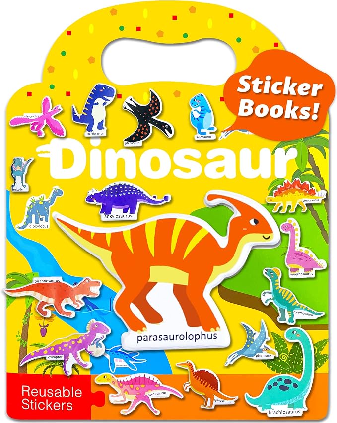 Benresive Reusable Sticker Book for Toddlers, Stickers for Kids, Travel Toy | Toddler Toys, Boys Girls Birthday Gifts, Airplane & Road Trip Essentials Kids, No Mess Waterproof Toddler Crafts Activities