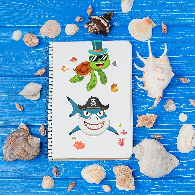 24 Sheets Make a Face Ocean Stickers for Kids Party Favors | Make Your Own Sea Animal Stickers Birthday Decorations Supplies for Toddlers, Under The Sea Crafts Activities Gifts