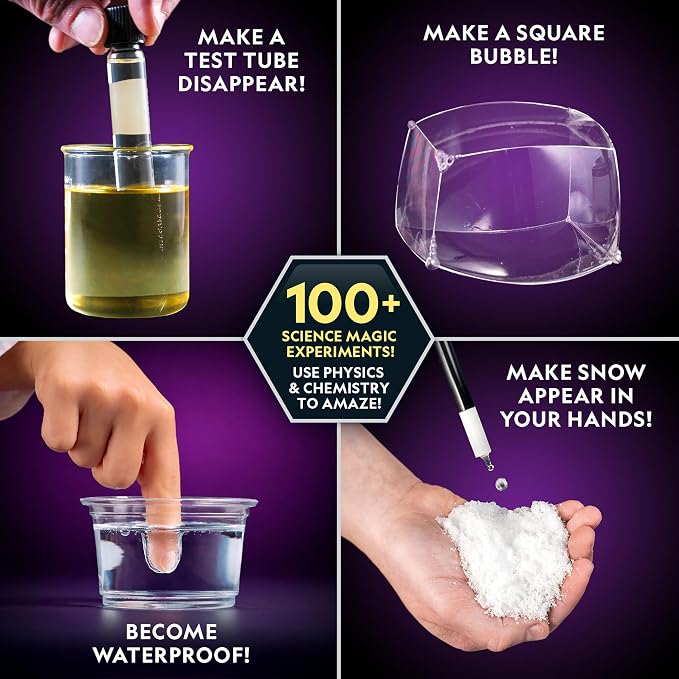 National Geographic Epic Magic Kit with 175+ Tricks for Kids 8-12 | 75+ Illusions, 100+ Science Experiments, 75+ Video Lessons from a Professional Magician, STEM Activities, Birthday Gift