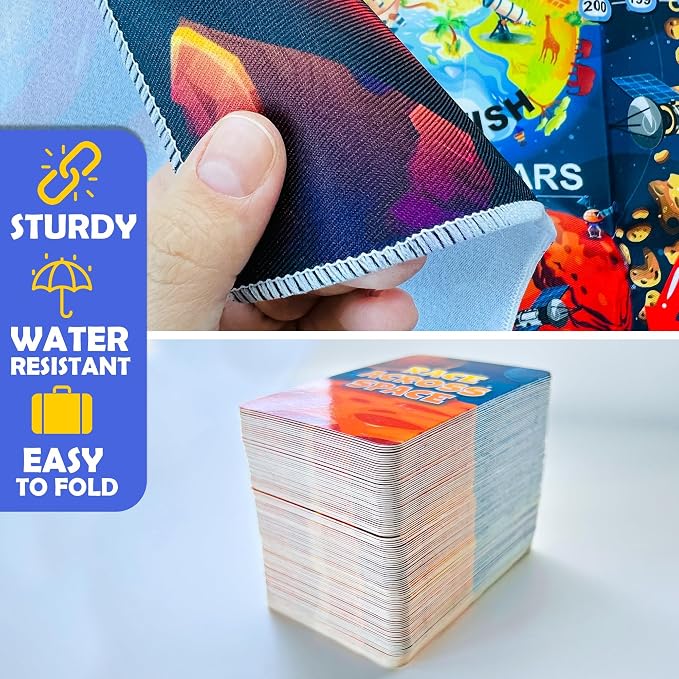QUOKKA Space Board Game for Kids 8-12 - Learning Family Game for Teens and Adults - 130 Question Cards - Top Facts - Play Indoor & Outdoor - Educational Solar System Toy for 6 10 Year Olds