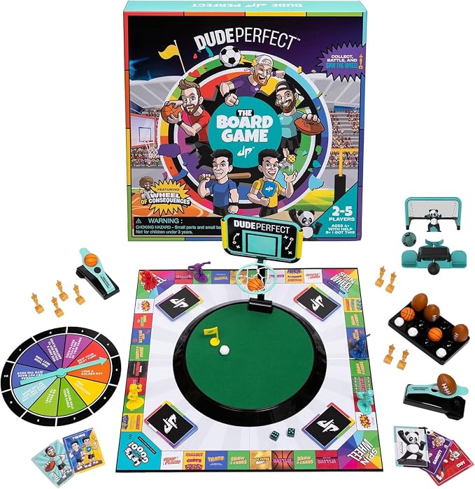 Dude Perfect Board Game with Soccer Add On; Action Packed Sports Challenges for Competitive Kids and Families | Perfect for Family Game Night; 2 to 5 Players; Ages 4 and up | With Soccer Expansion; Action Packed; Perfect for Family Game Night; 2 to 5 P...