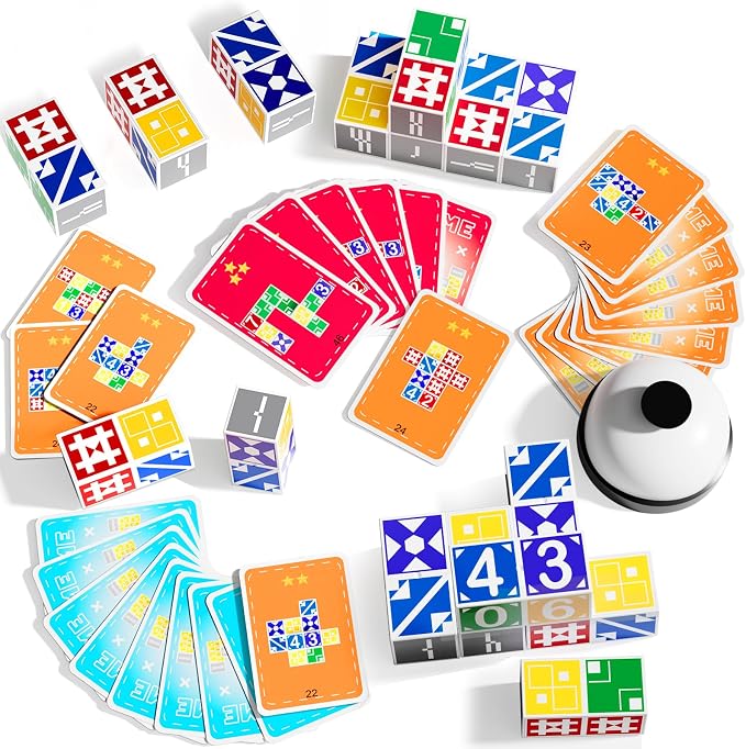 2.0 Family Board Game for Kids & Adults, Block Puzzle Games, 2+ Player Card Matching Puzzles for Children, Birthday Easter Christmas Party Gifts for Boys & Girls