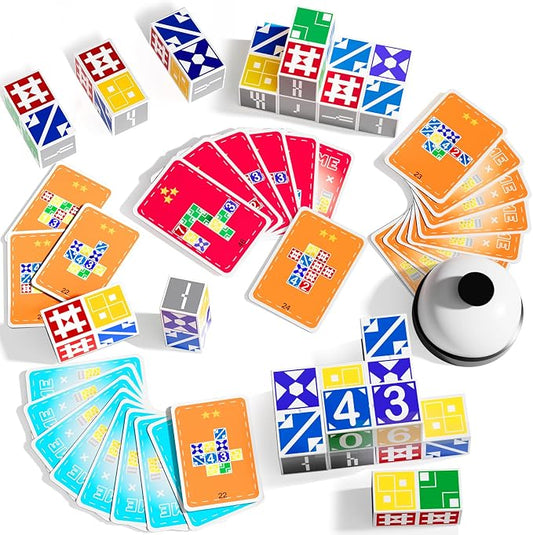 2.0 Family Board Game for Kids & Adults, Block Puzzle Games, 2+ Player Card Matching Puzzles for Children, Birthday Easter Christmas Party Gifts for Boys & Girls
