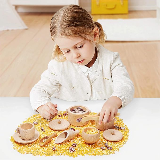 Sensory Bin Toys for Toddlers - Montessori Toys, Waldorf Toys | Pretend Play Dish & Tongs - Fine Motor Learning Toys for Sensory Table Activities