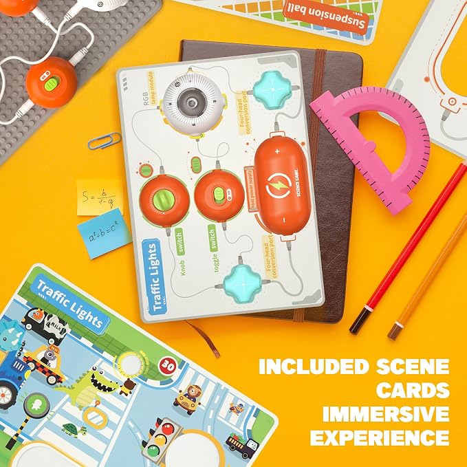SMILESSKIDDO Science Kits Electronics STEM Kit 140+ Projects 10+ Parts | Over 140 Experiments, 10+ Circuit Parts, Hands-On STEM Learning, Educational Toy, Gift for Kids Ages 3-12