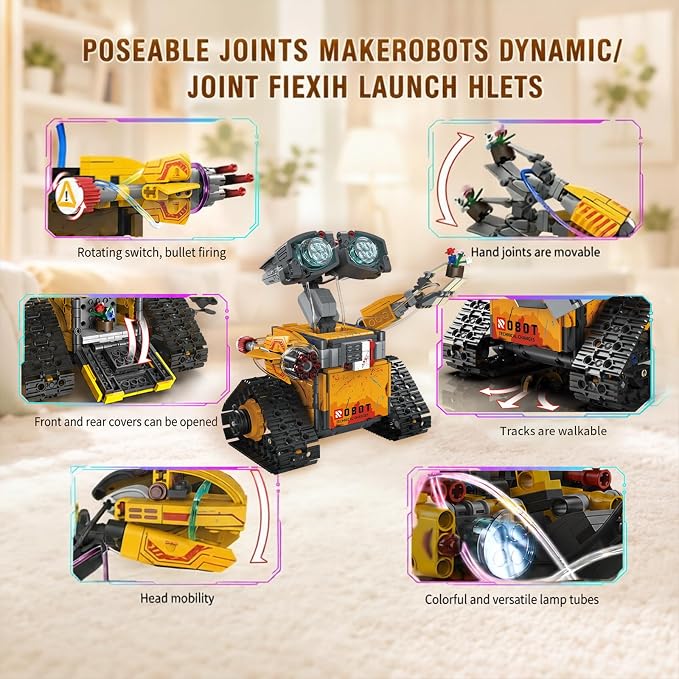 5in1 STEM Robot Building Kit, Remote & App Control, 600+ Pieces, Creative Coding Toy Gift for Kids Boys Girls Age 6-13