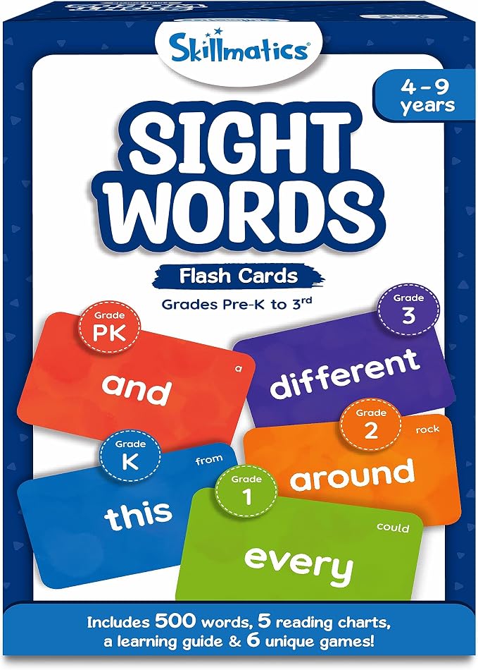 Skillmatics Flash Cards – Sight Words, Vocabulary & Spelling Learning Game | Perfect for Kindergarten, 1st, 2nd, 3rd Grade, Includes The Dolch & Fry Word List, Educational Gift for Ages 4, 5, 6, 7, 8