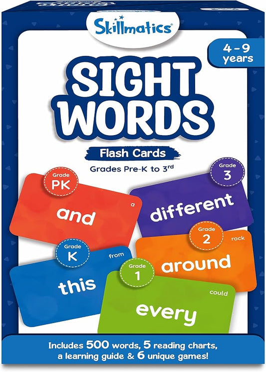 Skillmatics Flash Cards – Sight Words, Vocabulary & Spelling Learning Game | Perfect for Kindergarten, 1st, 2nd, 3rd Grade, Includes The Dolch & Fry Word List, Educational Gift for Ages 4, 5, 6, 7, 8