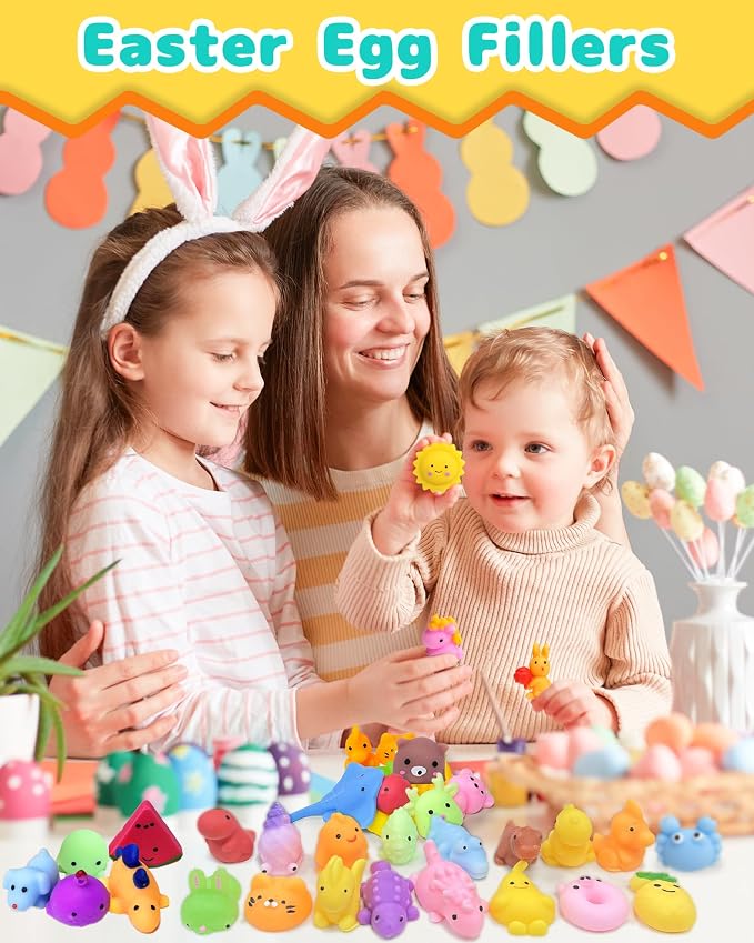 100 Pack Kawaii Squishy Toys, Fidget Party Favors for Kids 3-5, 4-8, 8-12 | Treasure Box Toys for Students, Classroom Prizes, Mini Birthday Gifts, Goodie Bag Stuffers, Bulk Fidget Squeeze Toy
