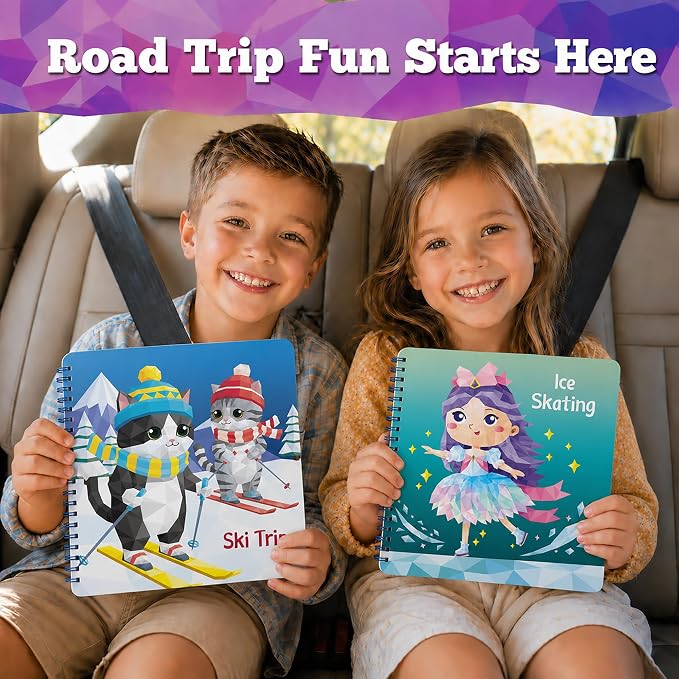 Elite Panda Sticker by Number Books for Kids Ages 4-8, 3-Pack, Unicorn Cat | 30 Sticker Pictures. Paint with Stickers Activity for Girls & Boys. Travel Toys, Car Rides & Quiet Time. Birthday Gift
