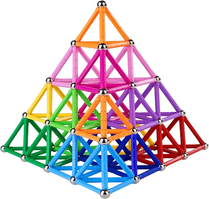 Beicarin 310 Pcs Magnetic Building Sticks Blocks Toys, Magnet Educational Toys Magnetic Blocks Sticks Stacking Toys Set for Kids and Adult, Non-Toxic Building Toy 3D Puzzle with Storage Bag