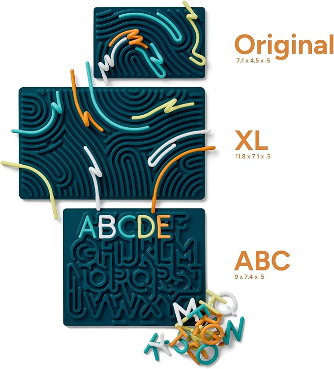 Pushpeel Advanced ABC Tracing Puzzle Board (Best for Ages 4+) – Silicone Learning Toy for Pre-Writing & Fine Motor Skills – Quiet Sensory Travel Activity Toy for Kids – Uppercase Alphabet, Granite