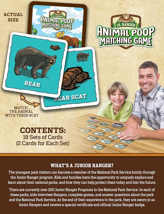 MasterPieces Licensed Kids Games - Jr Ranger - Animal Poop Games for Kids & Family, Laugh and Learn