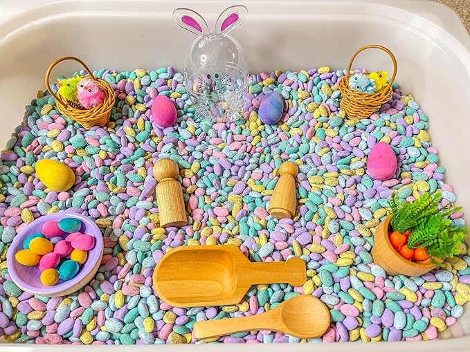 Kids Sensory Bins Montessori Sensory bin, Sensory Toys, Sensory Bins, Sensory Bin for Preschoolers (Pastel Bunny)