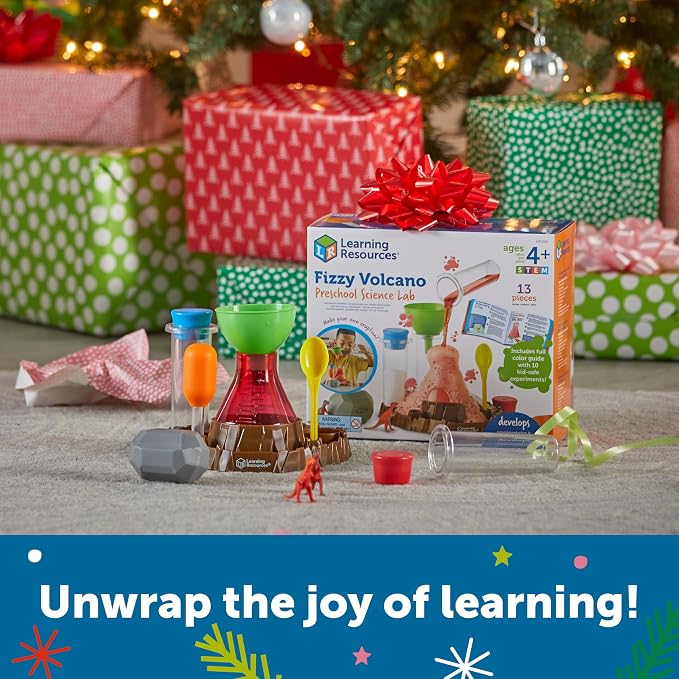 Learning Resources Fizzy Volcano - 13 Pieces, Ages 4+, Preschool Science Lab Kits, Experiments STEM Toys For Kids, Classroom Must Haves | Preschool Science Kits, Experiments for Kids, STEM Toys, Classroom Must Haves, 13 Pieces, Ages 4+