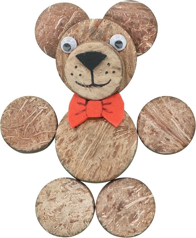 Craftplay Natural Coconut Shell Circles | Approx 95 Pieces | Eco-Friendly | Loose Parts Counters for Early Childhood Math and Sensory Play