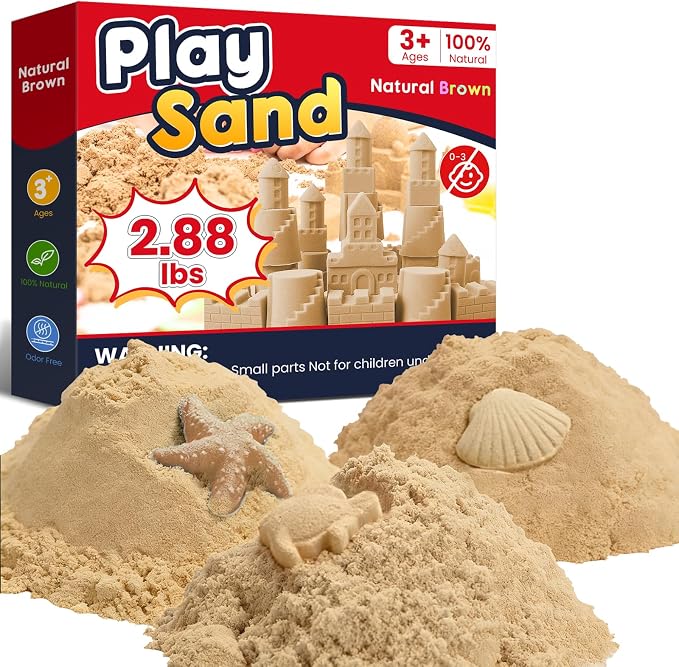 FURWEY Play Sand,2.88lbs Natural Brown Sensory Sand,Kids Shaping Molding