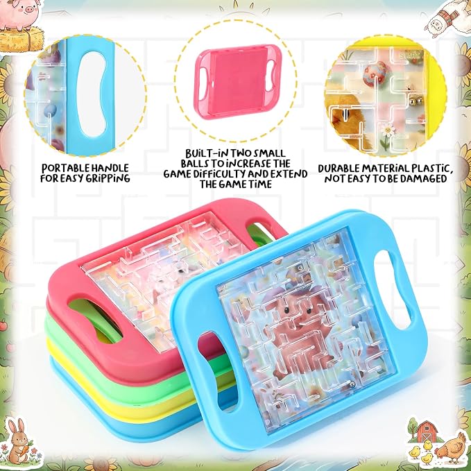 JellyArch 36 Pcs Mini Maze Puzzle Bulk for Kids Maze Cubes, Pastel | Small Educational Handheld Puzzle Brain Teaser Back to School Classroom Exchange Gifts for Students Adults