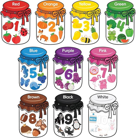 10Pcs Magnetic Color Sorting Cute Fridge Magnets for Kids Color Sorting | 60 Fridge Magnet Soft Magnets for Early Education Color Sorting Fine Motor Skills Boys Girls Gifts