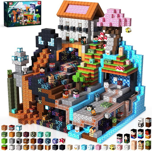 ToyUnited 300PCS Magnetic Blocks - Magnet Building Blocks, Stacking Magents Cubes Toys Adventure Set Theme, STEM Montessori Sensory Toys for Kids Boys and Girls Ages 3 4 5 6 7 8 9 10+ Birthday Gifts