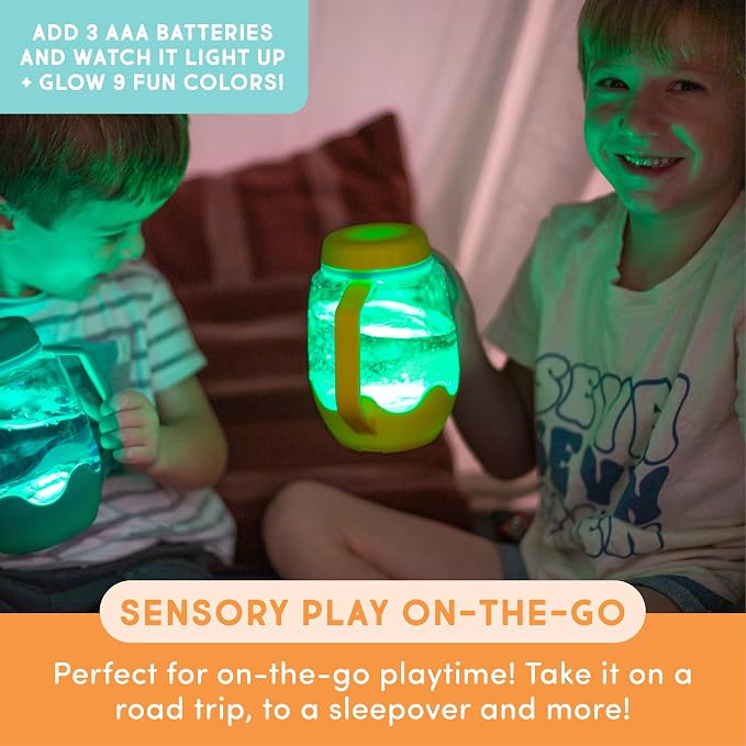 Glo Pals Play Pack Bundle, Jar, Light Up Cubes & Fillers, Glows Red | Sammy Character Water-Activated Bath Toy Cubes Glow Red, Light-Up Sensory Jar, ABC and Number Themed Fun Fillers