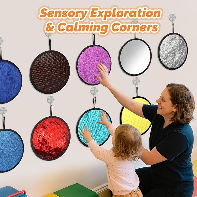 Sensory Toys 9 Set Sensory Mats, Mixed Colors for Kids with Autism | Designed for children with autism and young learners, 8.3-inch size for classroom supplies and educational gifts