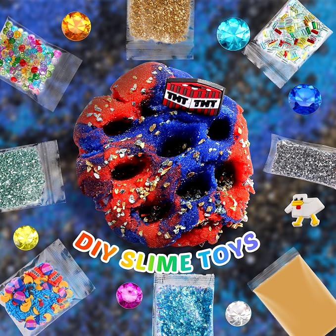 UIVIEHIR Science Exploring Slime Kit for Kids, Crunchy Slime, Stress Relief, Minerals DIY Toy, Party Favors for Girl Boys 6 7 8 9 10 11 12