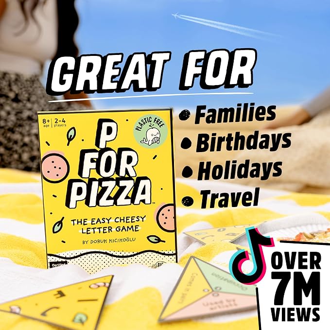 Big Potato P for Pizza Board Game: Build a Giant Pizza Before Anyone Else Family Travel Game Great for Adults and Kids | Perfect for Holidays and Camping