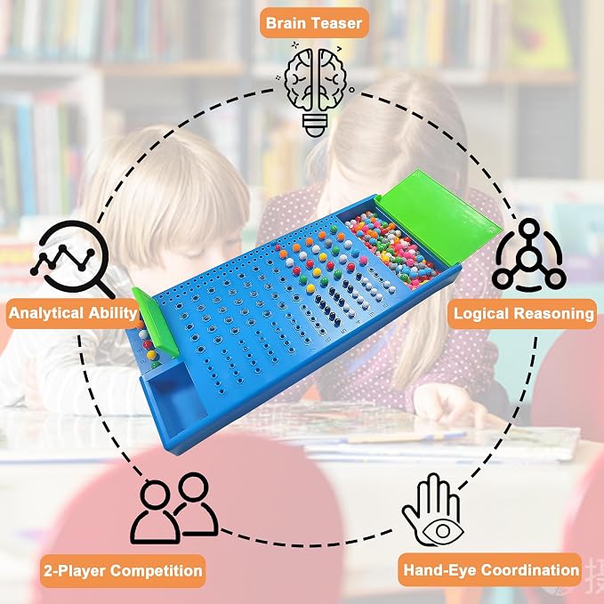 KIDAMI Code Breaker, Classic Codebreaking Travel Board Game, Blue | 2 Player Battle, Brain Puzzle Set, Lightweight Carrying, Portable Storage Box, Kids Toddlers Adults Gift for Family Learning