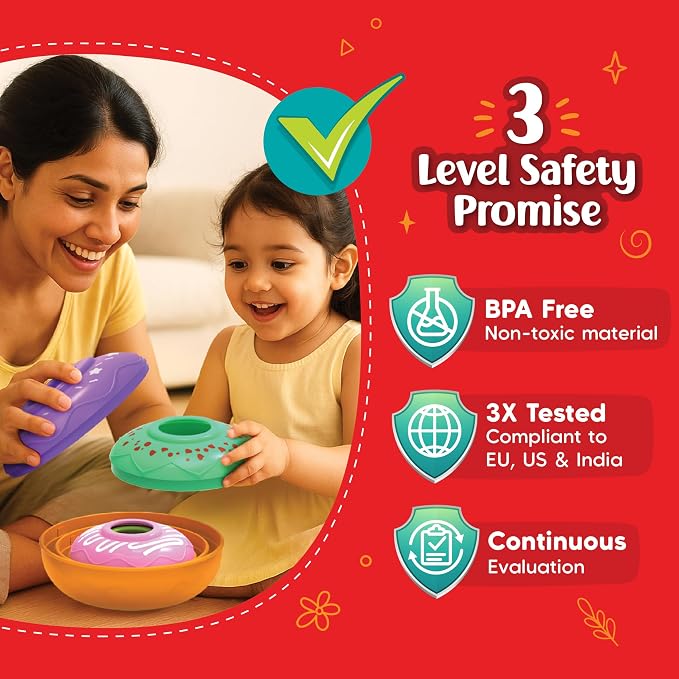 Imagimake Leaps & Bounds - Nesting Doughnuts, Montessori Toy, Ages 12M+ | Early Learning Montessori Toy, Learn Colors, Sizes & Stacking Skills, Birthday Gift for Boys & Girls Ages 1,2,3 Years Old