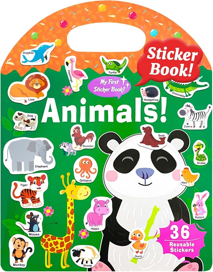 Benresive Reusable Sticker Book for Toddlers, Stickers for Kids, Travel Toy | Toddler Toys, Boys Girls Birthday Gifts, Airplane & Road Trip Essentials Kids, No Mess Waterproof Toddler Crafts Activities
