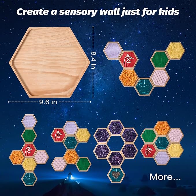 Sensory Wall Panel for Kids Sensory Wall Wooden Tiles and Mats for Children | Sequin Flip Board, 20 Pieces Sensory Educational Toys for Special Needs Classrooms