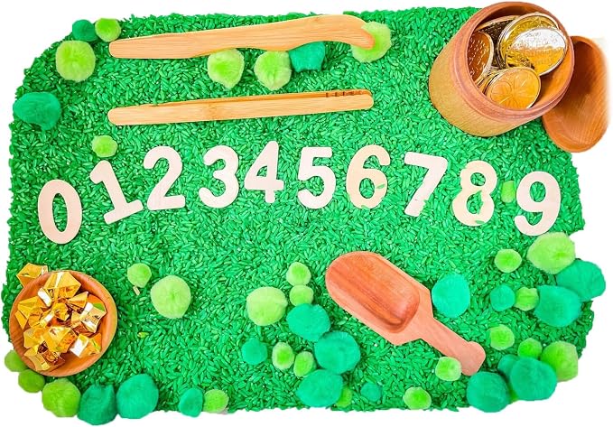 Kids Sensory Bins Montessori Sensory bin, Sensory Toys, Sensory Bins, Sensory Bin for Preschoolers (St Patrick Day Counting)