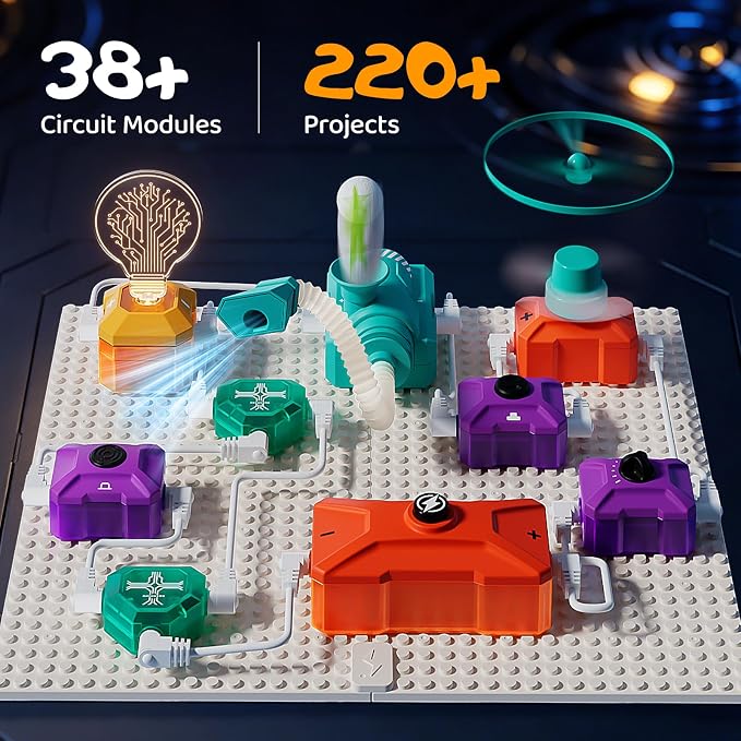 Science Kits for Kids, 38 Circuits STEM Toys, 220+ Projects Experiments | Learning Education toys, Kids Circuit Building Kits, Electronics Exploration Gift for Boys Girls Ages 4 5 6 7 8 9 10 11 12