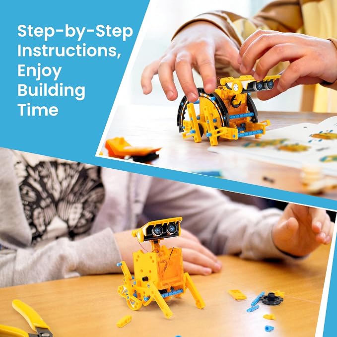 Sillbird Solar Robot Building Kit, 12-in-1 DIY STEM Gift for Boys Aged 8-13 | Powered by the Sun, Educational Robotics Set, Birthday Presents for Kids, Learn Through Solar Power Play, 190 Pieces