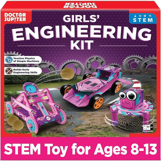 Doctor Jupiter Girls’ Engineering Kit for Kids Ages 8+, Birthday Gifts | Gift Ideas for Girls Ages 7,8,9,10,11,12, STEM Toy for Ages 8-13, Science Kits for Kids