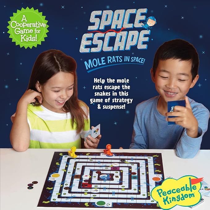 Peaceable Kingdom Space Escape – Cooperative Strategy Space Adventure Game by the Inventor of Pandemic – Use Teamwork to Win! – Great for Families with Kids Ages 7 & up | A cooperative game where players team up to win together. Includes 1 game board a...