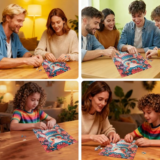 MEATRN Wooden Puzzles for Adults, 200 Pieces Owl Wood Puzzles | Forest Wildlife Animal Theme Jigsaw Puzzles, Relaxing Family Game & Creative Gift, 9.5x12.6in