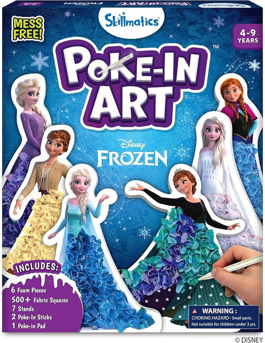Skillmatics Poke-in Art – Disney Frozen, Wood Craft Kit, Gift for Kids | DIY Mess-Free Fun, Elsa, Anna, Fine Motor Skills, Screen-Free, Travel Activity, Girls & Boys Ages 4, 5, 6, 7, 8, 9